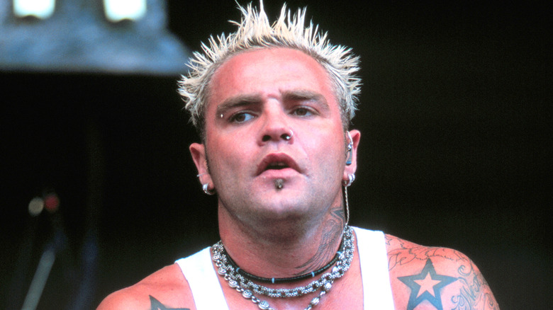 Shifty Shellshock looking out at audience during concert
