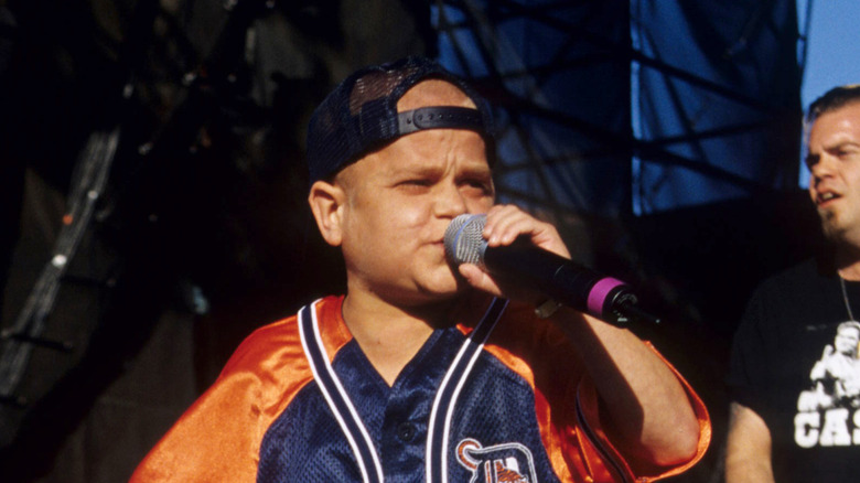 Joe C. rapping on stage