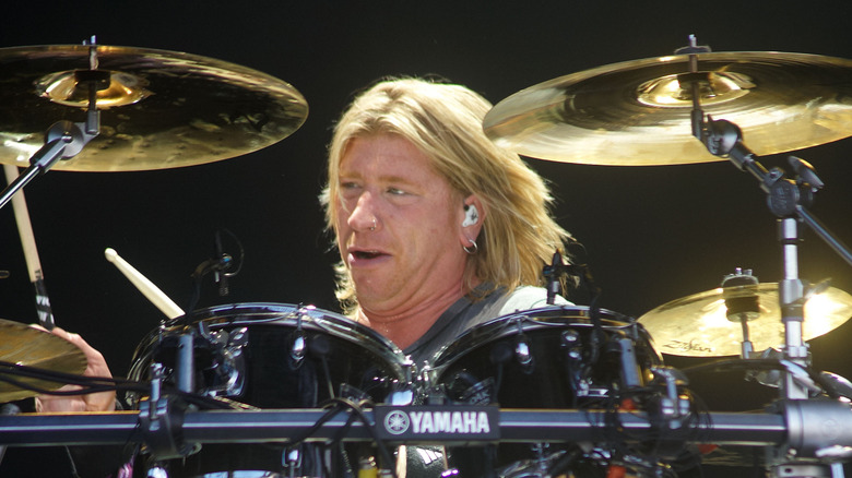 Jon Wysocki playing drums for Staind