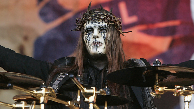 Joey Jordison on drums at Slipknot show