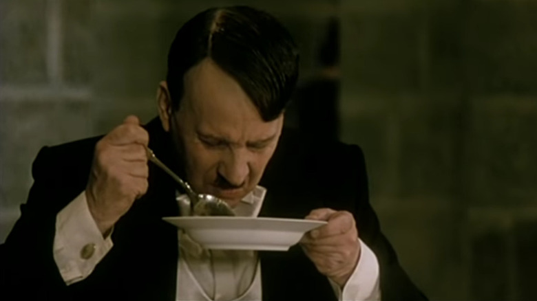 Hitler eating soup