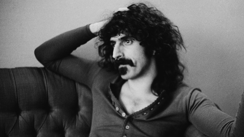 Frank Zappa sitting on a chair in 1971