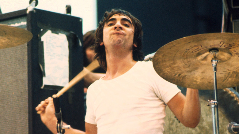 The Who's Keith Moon playing drums in 1972