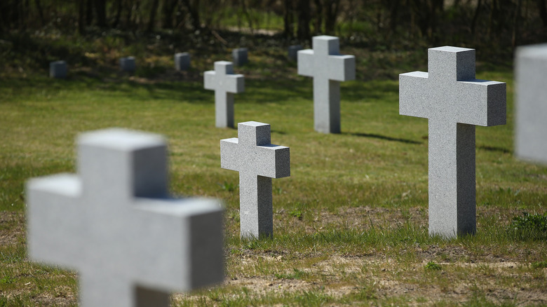 Crosses at a cemetery