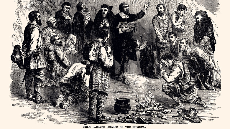 First sabbath service of the pilgrims