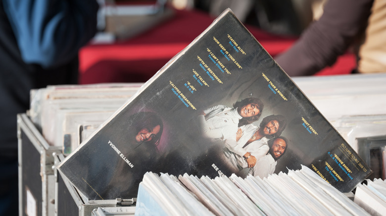 Vinyl copy of Saturday Night Fever in record store
