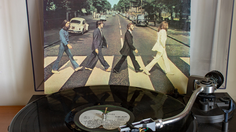 Abbey Road plays on vinyl