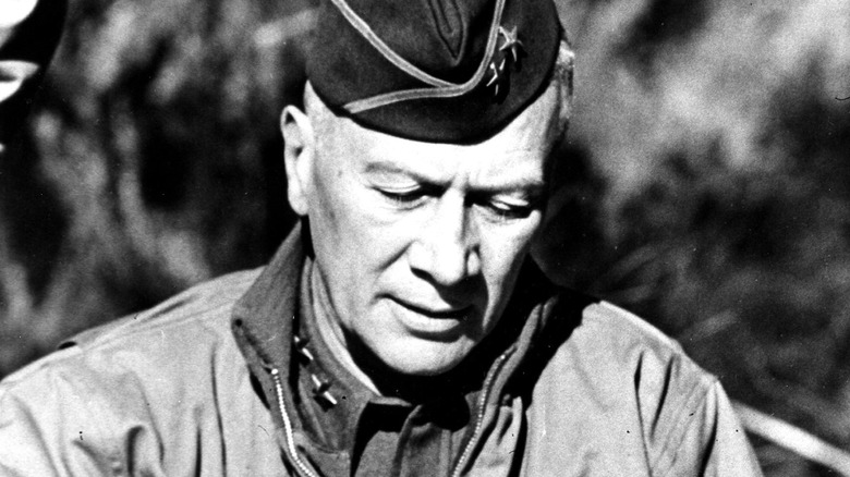 Lloyd Fredendall looking down