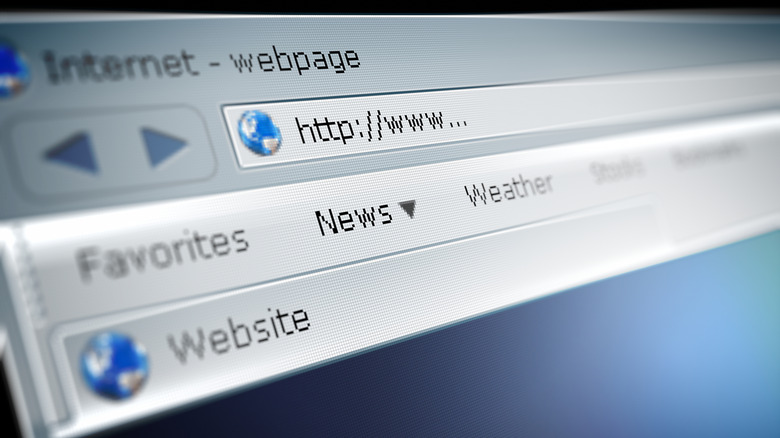 closeup of of web browser address bar