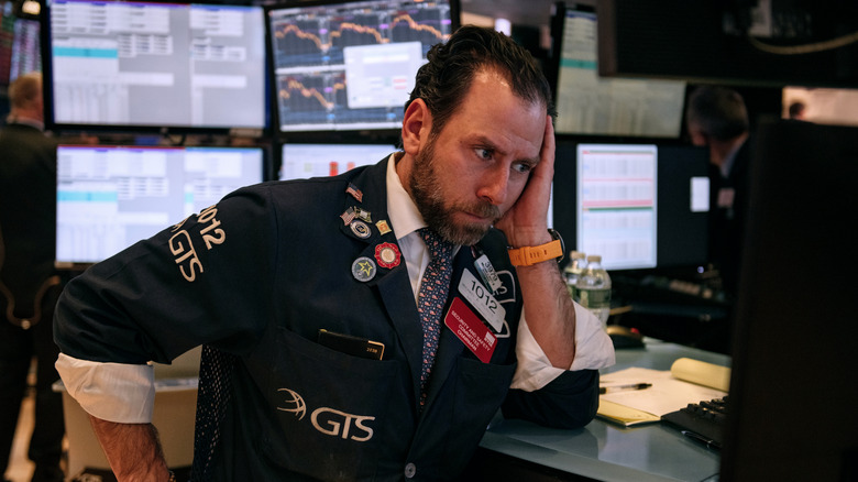 stock trader looking glum