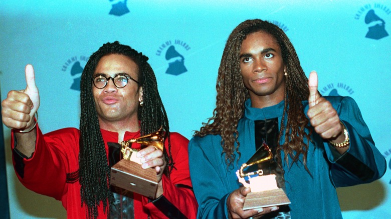 Milli Vanilli giving thumbs up