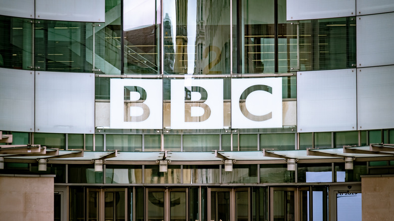 Sign outside BBC building