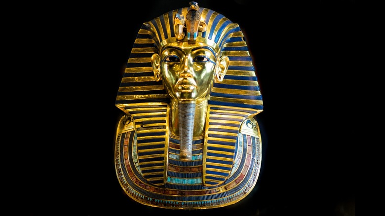 Golden funeral mask of Tutankhamun