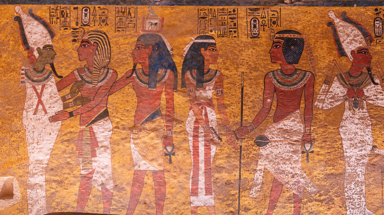 Tomb mural in Tutankhamun's tomb