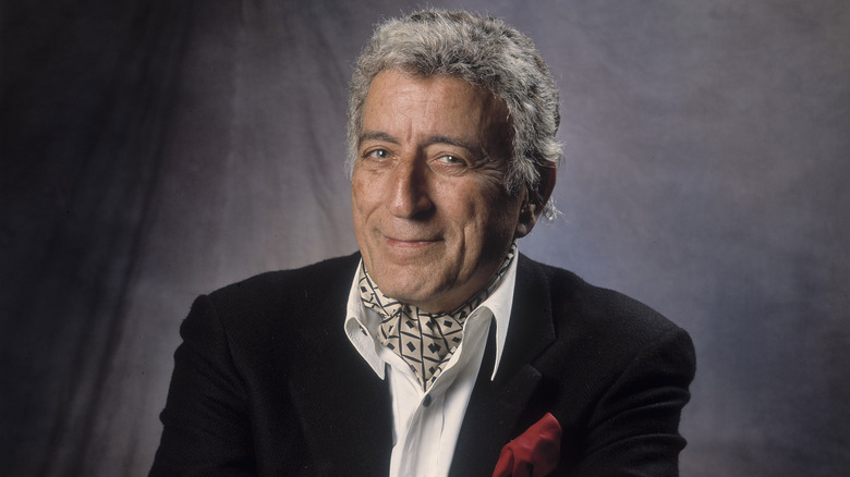 Tony Bennett posing for a portrait