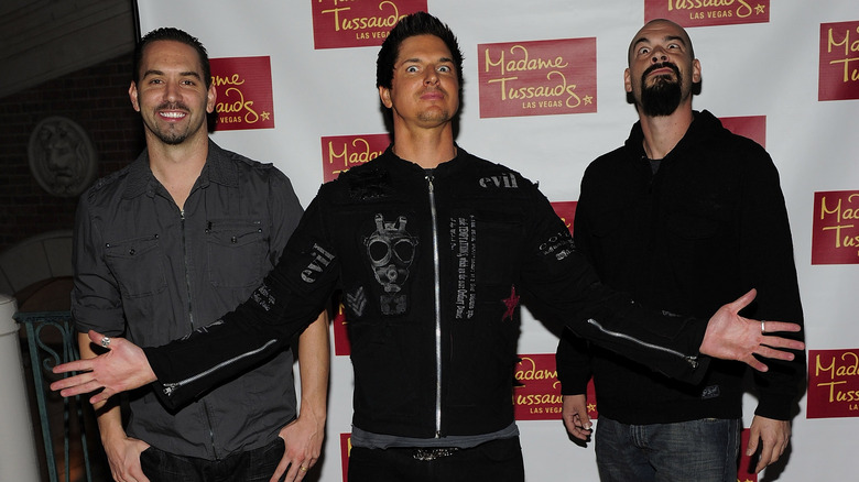 Nick Groff, Zak Bagans, and Aaron Goodwin at an event