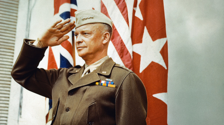 Dwight D. Eisenhower saluting