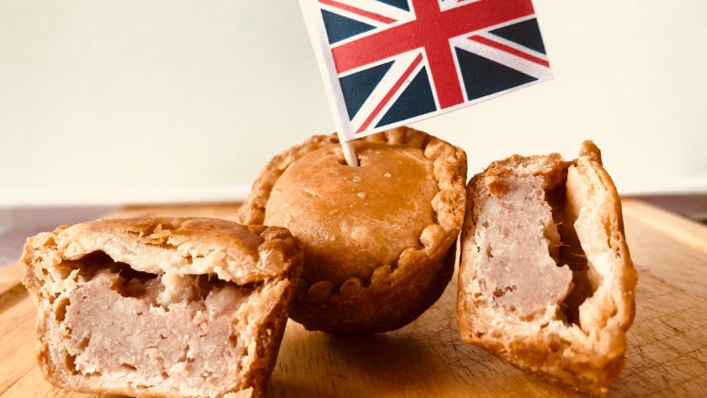 Pork pie with flag