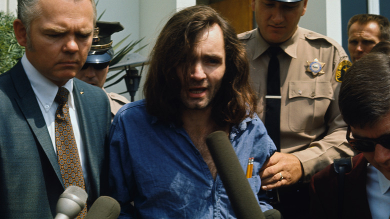 Charles Manson speaking to the media