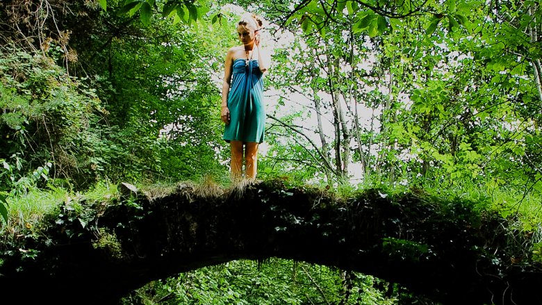 natural bridge, woman