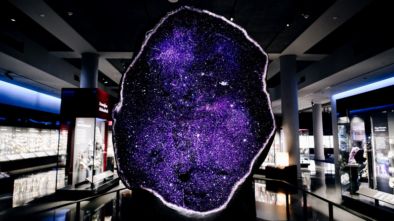 Huge amethyst geode in the American Museum of Natural History