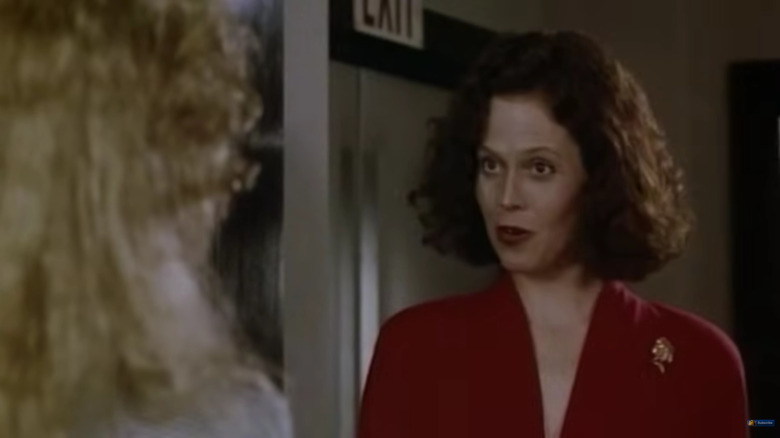 screenshot of sigourney weaver speaking to melanie griffith
