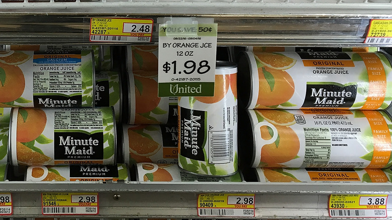 frozen orange juice freezer shelf