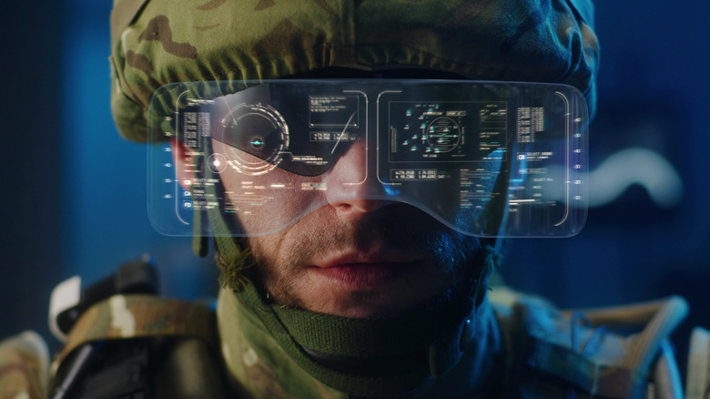 soldier wearing high-tech glasses