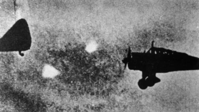 Photo of alleged foo fighter lights near U.S. planes, 1944