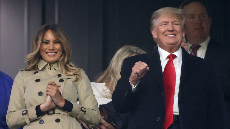 Melania and Donald Trump with big smiles