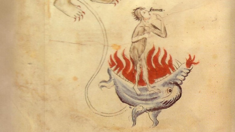 illustration of Famine from a medieval apocalypse
