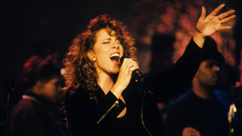 Mariah Carey performs in New York, 1992