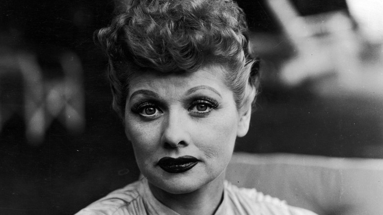 Black and white photo of Lucille Ball
