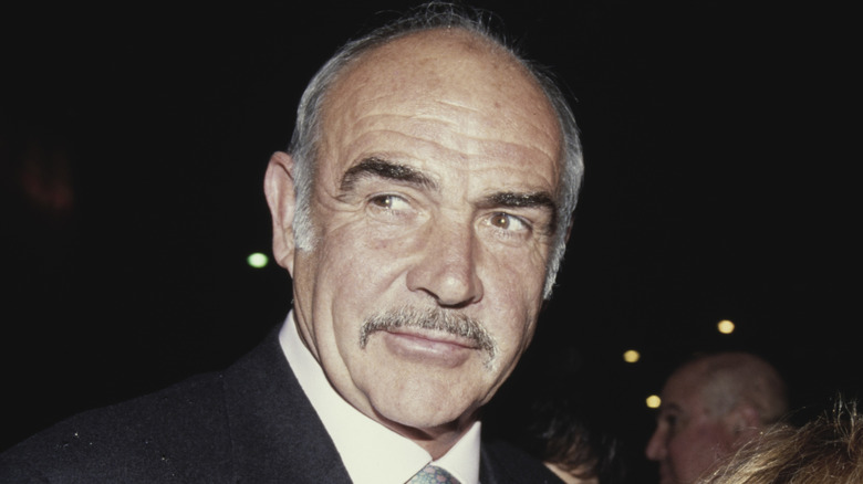 Sean Connery in front of a dark background at 1991 premiere