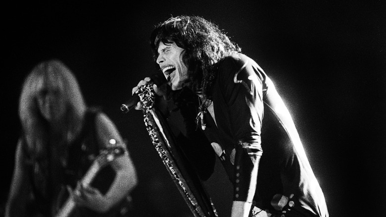 Steven Tyler singing on stage