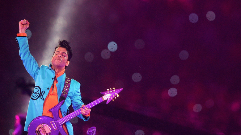 Prince performs during half-time for Super Bowl XLI