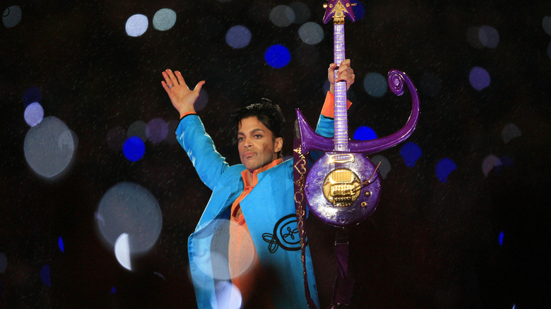 Prince performs during half-time for Super Bowl XLI