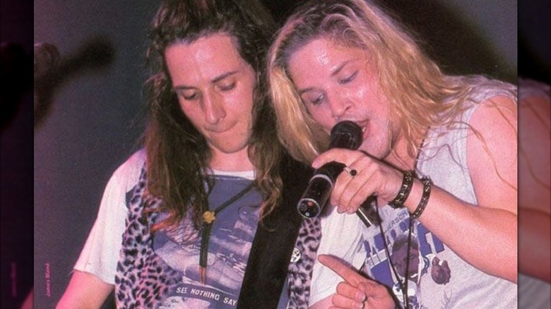 Stone Gossard performing with Andrew Wood