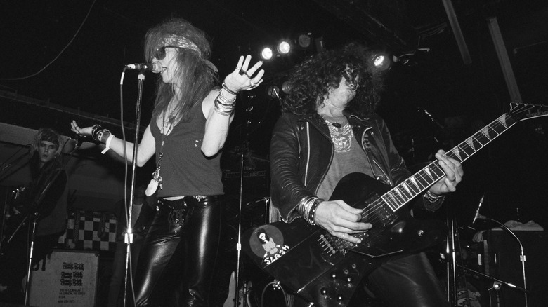 Guns n' Roses on stage in the 1980s