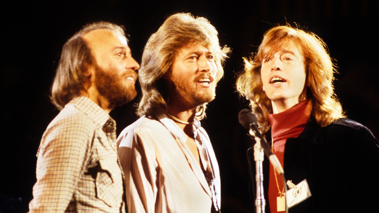 Maurice Barry and Robin Gibb onstage