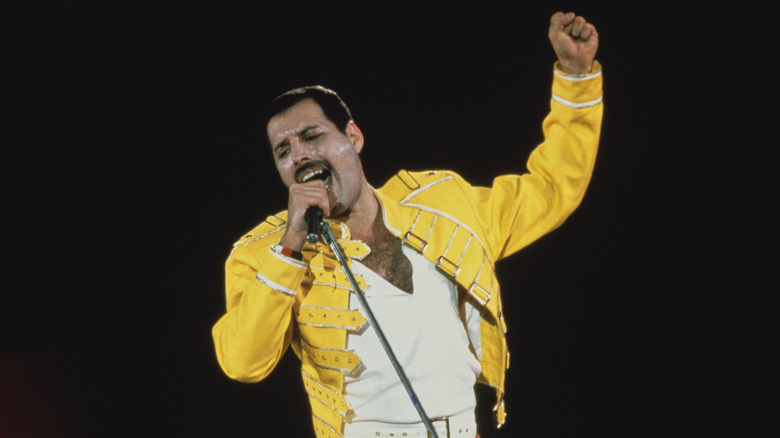 Freddie Mercury performing live