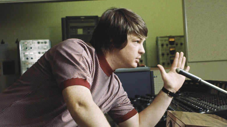 Brian Wilson running a recording session in the 1960s
