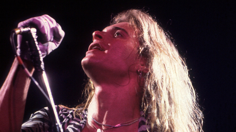 David Lee Roth onstage with microphone