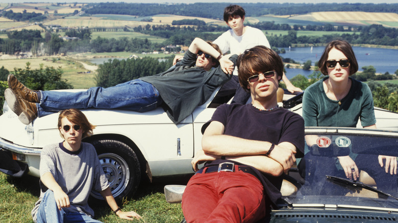 Slowdive band photo in cars