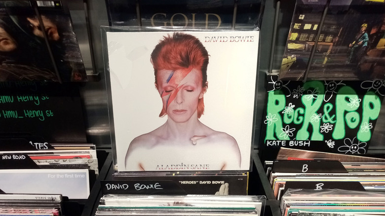 David Bowie Aladdin Sane album displayed in Irish record store