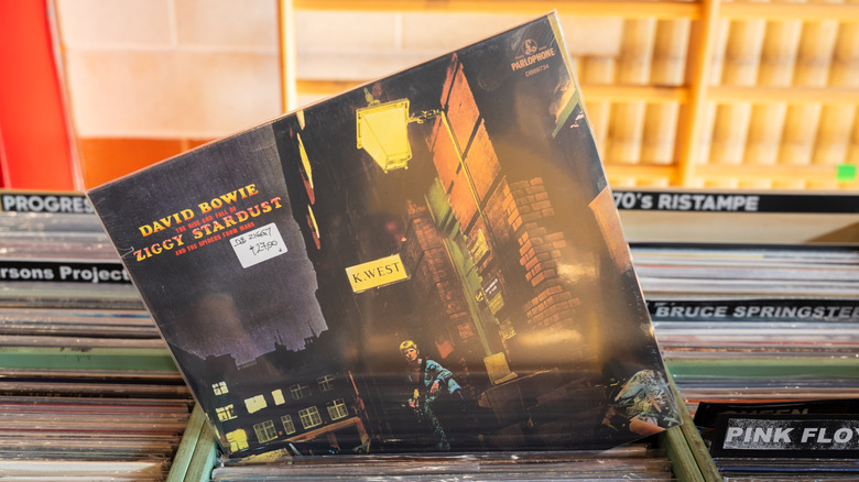 Ziggy Stardust album pulled out of crate