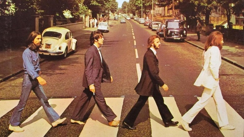 The Beatles "Abbey Road" album cover.
