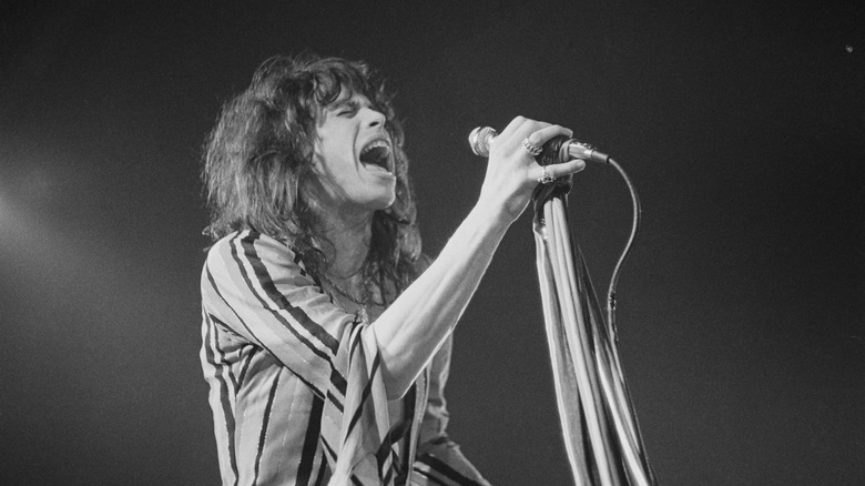 Steven Tyler on stage with microphone