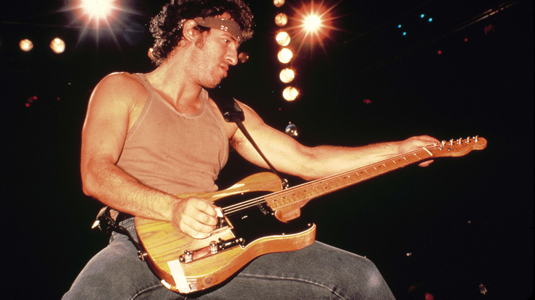 Bruce Springsteen playing a Fender Blackguard Telecaster