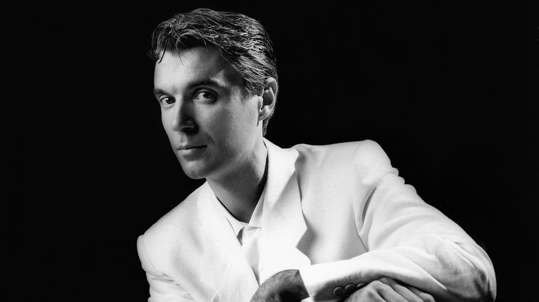 David Byrne poses for a portrait in suit